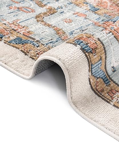 Miniatura 9 de Rugs.com Nyla Collection - Alfombra ovalada mediana de 4 x 6 pies, color marfil, perfecta para salas de estar, comedores grandes, planos abiertos