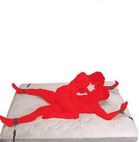 Lazos sexuales para tobillos y muñecas de cama King Bondaged Restricciones Sexuales Correas de cama para adultos Juego Colchón Cama Bonage Kits