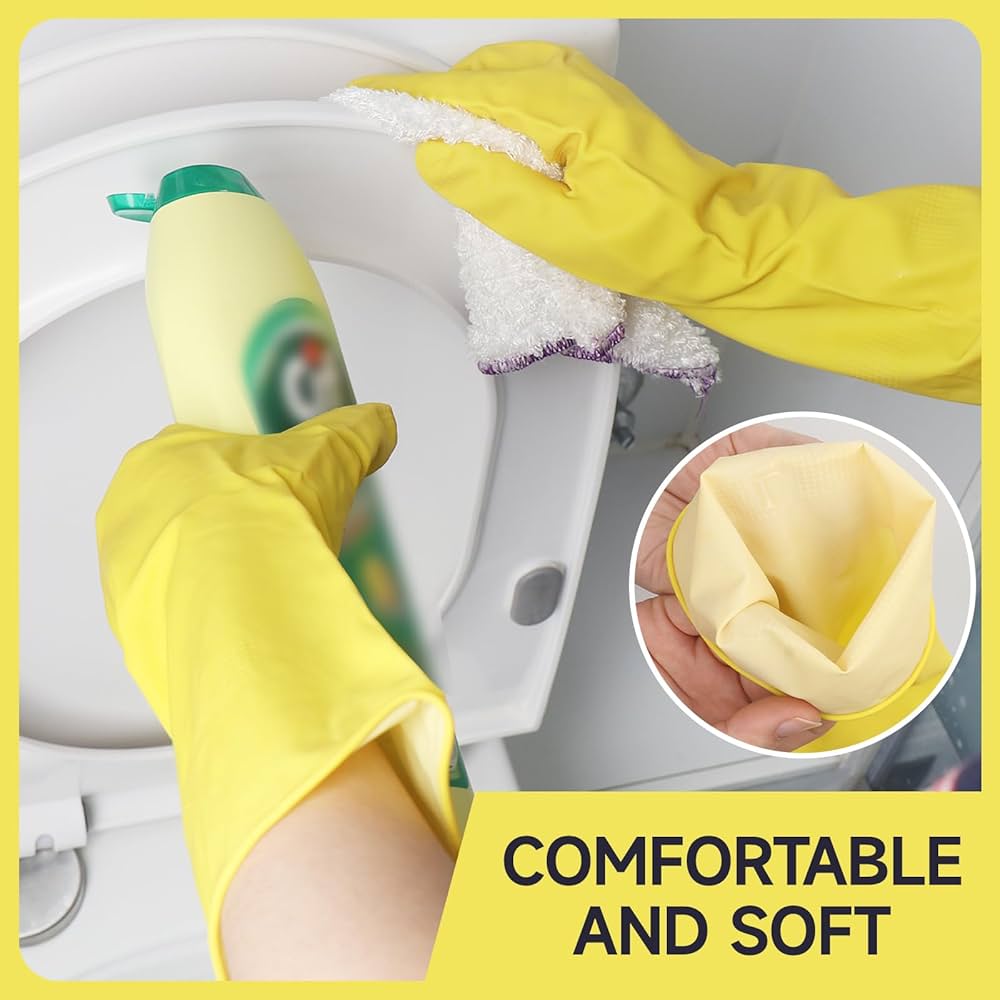 CAYYET 3 Pairs Reusable Cleaning And Dishwashing Gloves