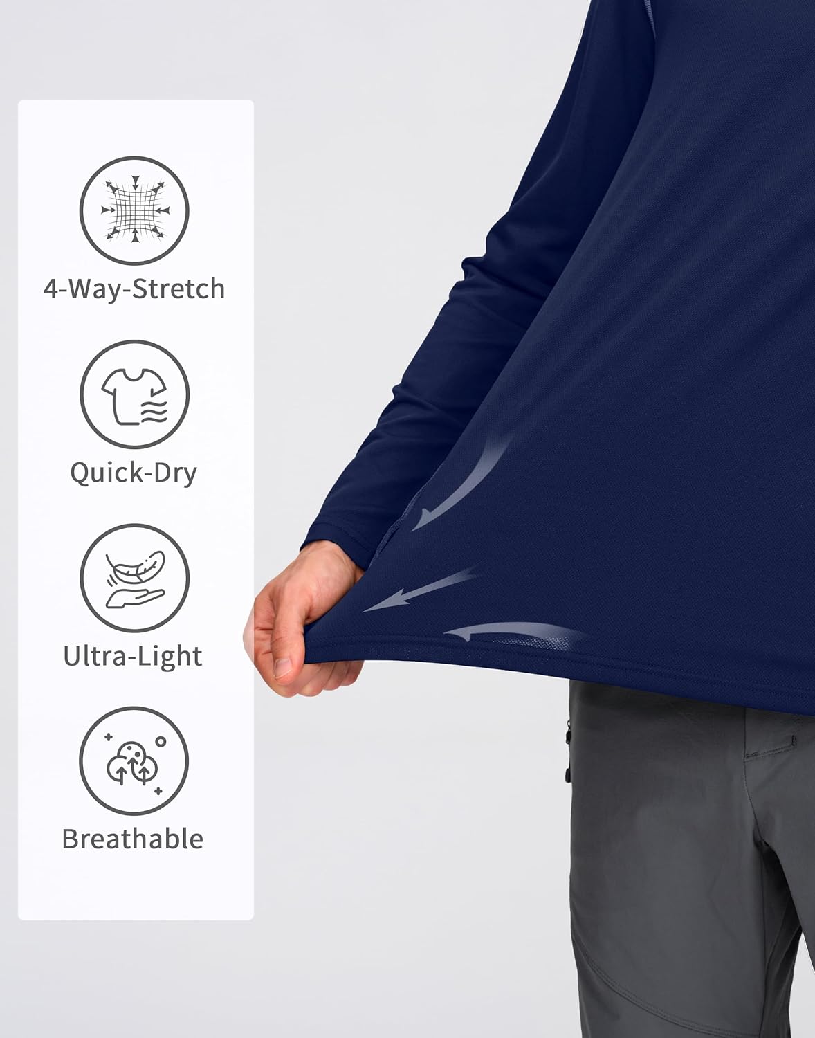 Pioneer Camp Men's Long Sleeve Quick Dry Shirts Athletic T-Shirt Lightweight Breathable Workout Hiking Running Sports Tops - Image 3