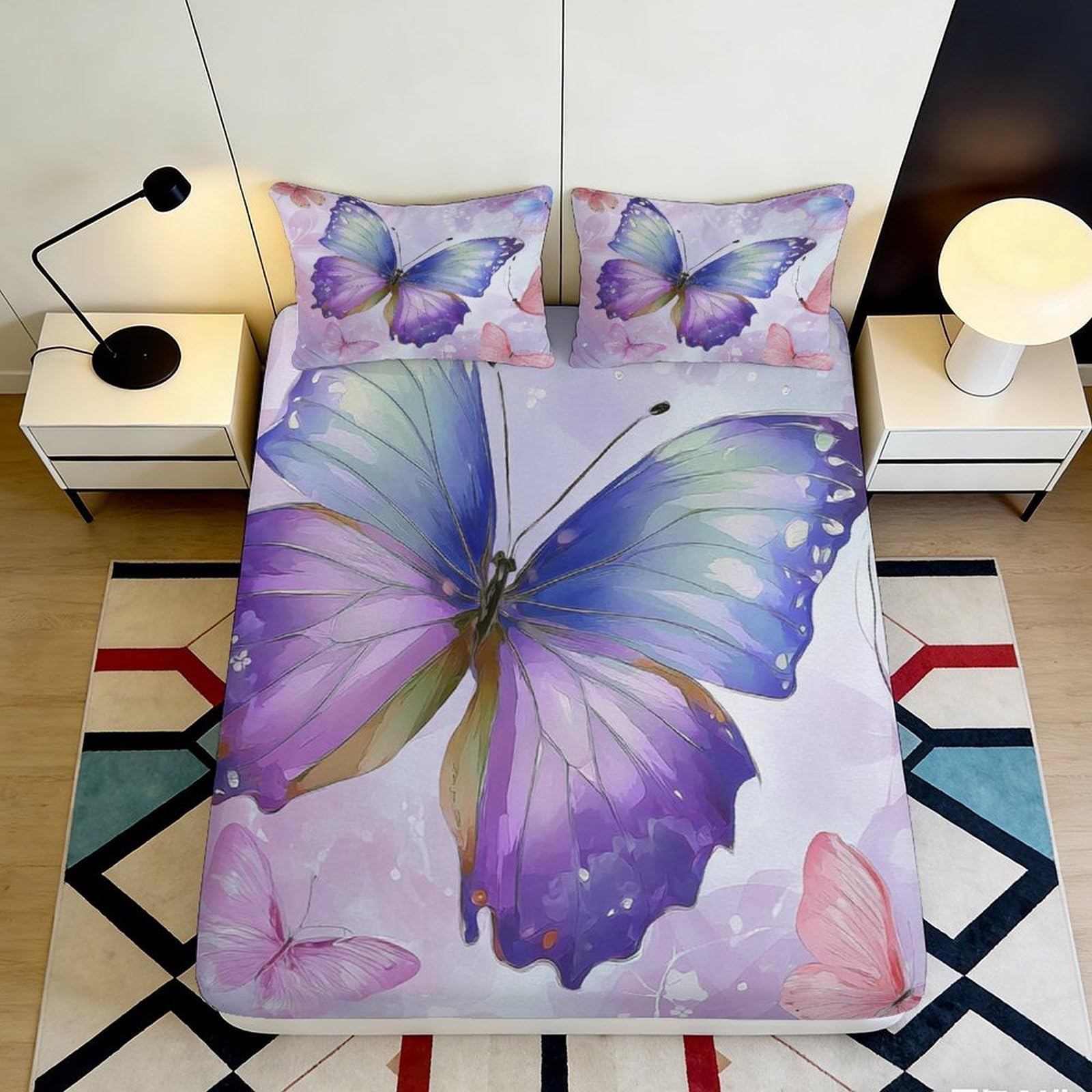 3D Printed Volleyball Fitted Sheet Microfiber Deep Pocket Non-Slip Bedroom Bedding Volleyball Mattress Fitted Cover for Adults Teens 200x200x25cm