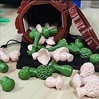 Vista 6 de Juego de ajedrez magnético de hongos del bosque, juego de ajedrez de bosque, juego de mesa de ajedrez de troncos y hongos con damas de bellota