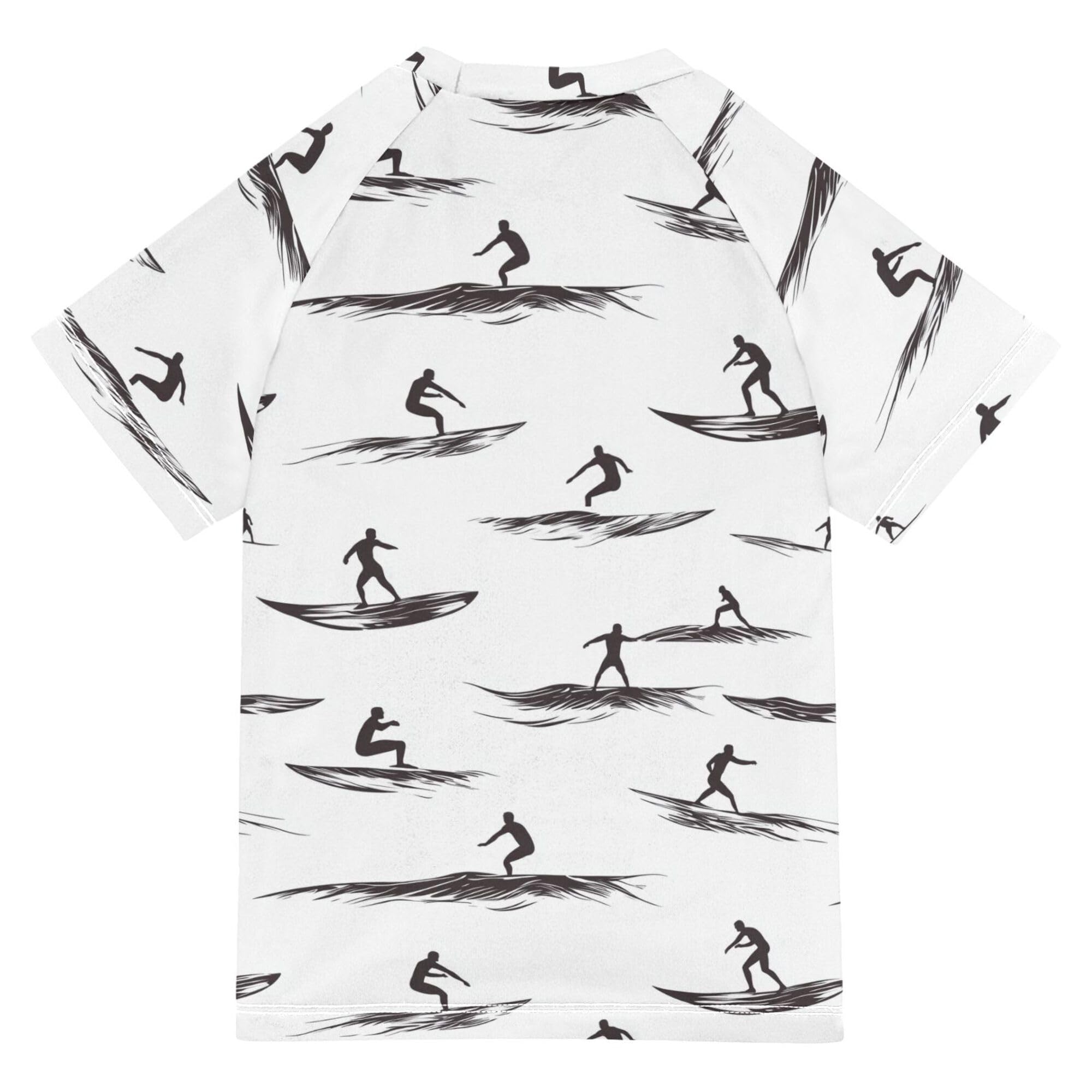 Surfing White Bathing Suit Girls Sun Protection Rash Guard Swimsuit Swimwears Kids Polyester Shirts for Teen Boy 4T