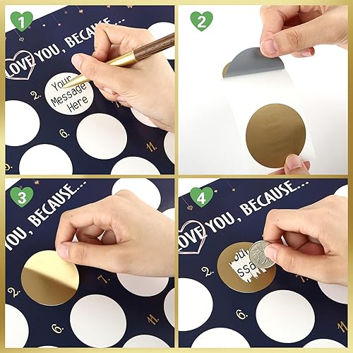 Miniatura 5 de KESOTE Calendario de Adviento de Navidad 2024 Tarjeta de póster para adultos y niños, 16.5 x 12 pulgadas, calendario de Adviento DIY (I Love You,