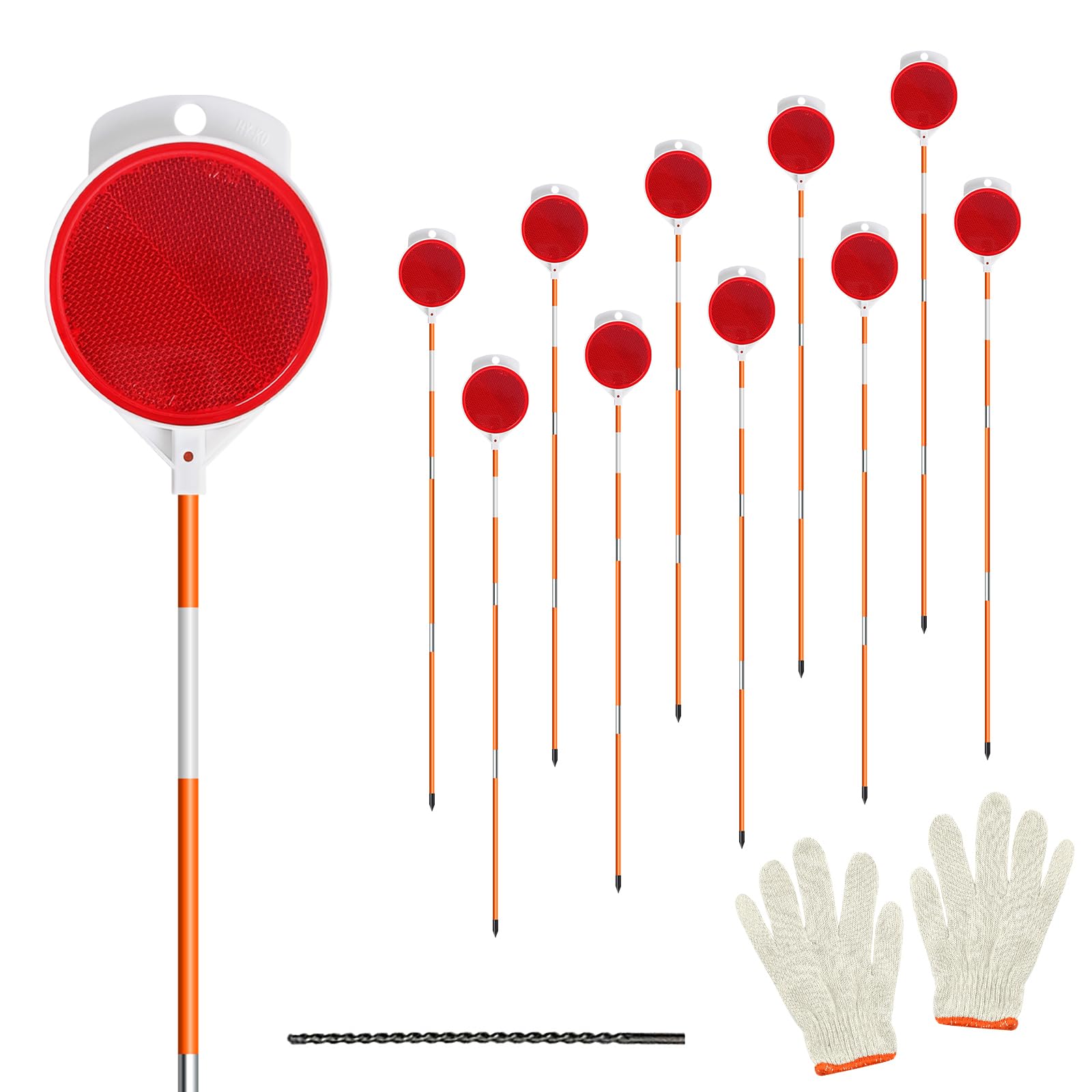 Photo 1 of 10Pcs Reflective Driveway Markers,48in Reflective for Driveway on Poles