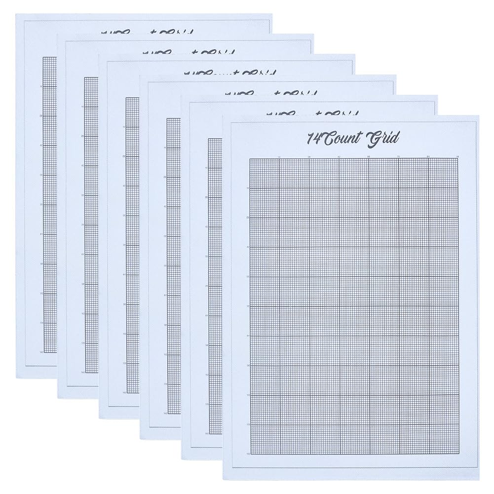 FREEBLOSS 6Pcs Water Soluble Cross Stitch Graph Paper Dissolvable Embroidery Transfer Paper 14CT Cross Stitch Blanks for Clothing Embroidery Repair, 8.3x11.7''