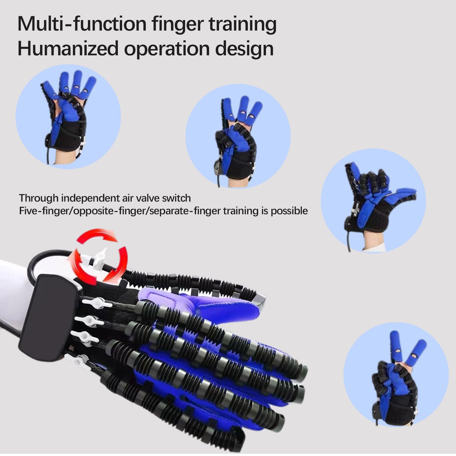 Dispositivo Recuperación Función Mano,Guante de Robot de Rehabilitación,Equipo Recuperación Mano,Artritis y Accidentes Cerebrovasculares,para Pacientes con Parálisis Cerebral(Size:l,Color:izquierda)