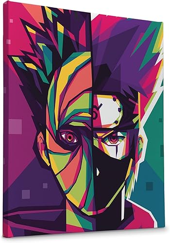 DreamController Naruto - Pósteres de lienzo para pared (16 x 20 pulgadas) enmarcados en lienzo para dormitorio, sala de estar y oficina, fabricados