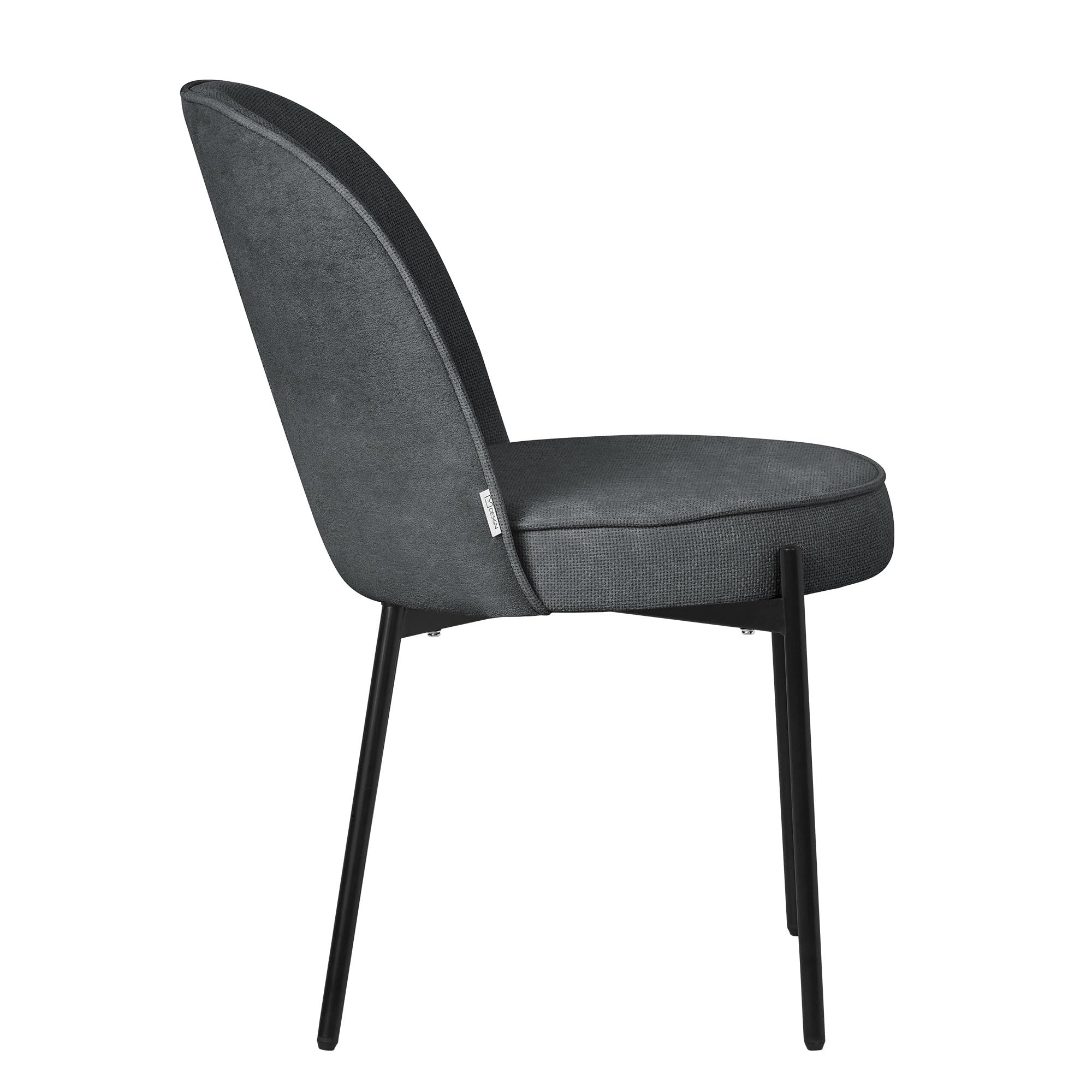 ML-Design Set 2 Sedie da Sala Pranzo Antracite in Poliestere Gambe in Metallo, Struttura in Acciaio, con Schienale Semi-Rotondo, Poltrone Ergonomiche, Poltroncine Imbottite per Soggiorno e Cucina