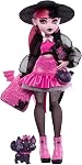 Monster High Draculaura Poupée avec compte de chauve-souris et accessoires comme sac à dos, carnet d'orthographe, Bento Box et plus encore