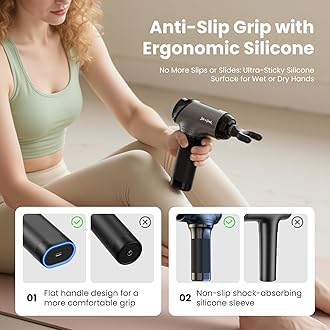 BOB AND BRAD T2 Massage Gun, Deep Tissue Percussion Muscle Massage Gun with 10MM Amplitude for Athletes, Handheld Electric Massager Portable Sport Massager for Body Pain Relief, Gifts for Women Men