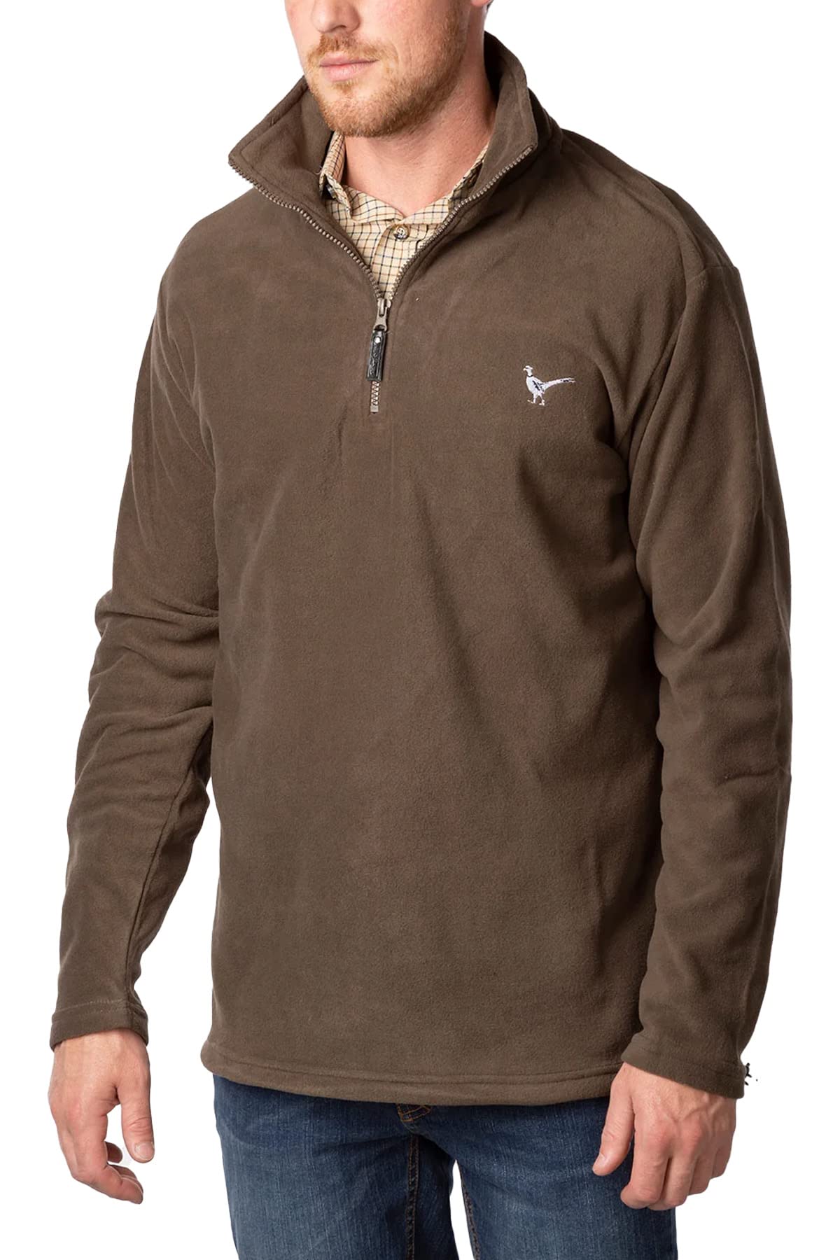 Rydale Men's Overhead Fleece Jumper Pheasant Motif Country Pullover Top Fleeces (as8, Alpha, xx_l, Regular, Regular, Bark)