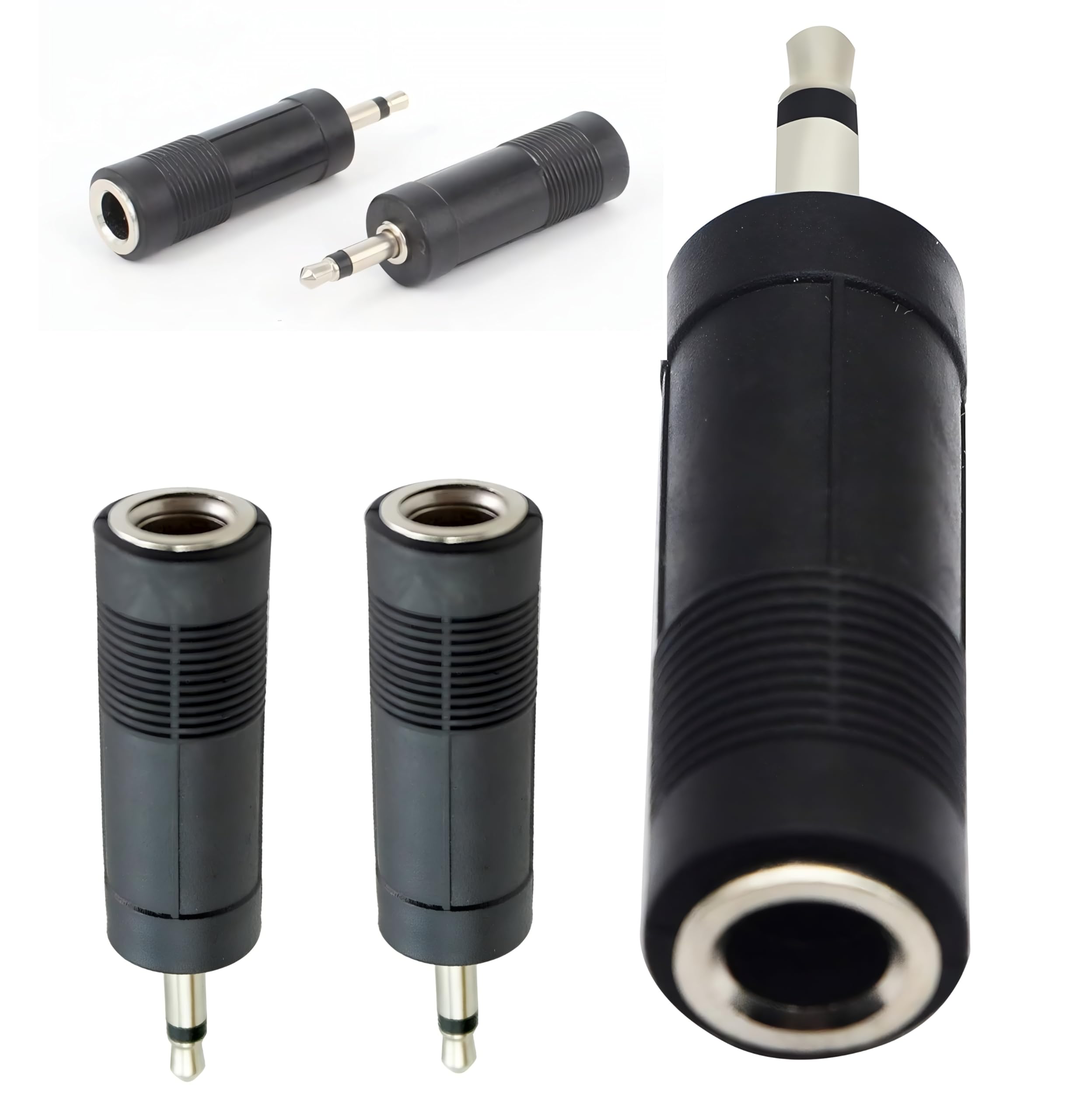KNEUTRIX 3.5mm to 6.35mm Adapter Converter (5 Pieces) 3.5mm Mono 1/8 inch Audio Male to 6.35mm 1/4 inch Female Mic Plug Adapter Jack-image-3