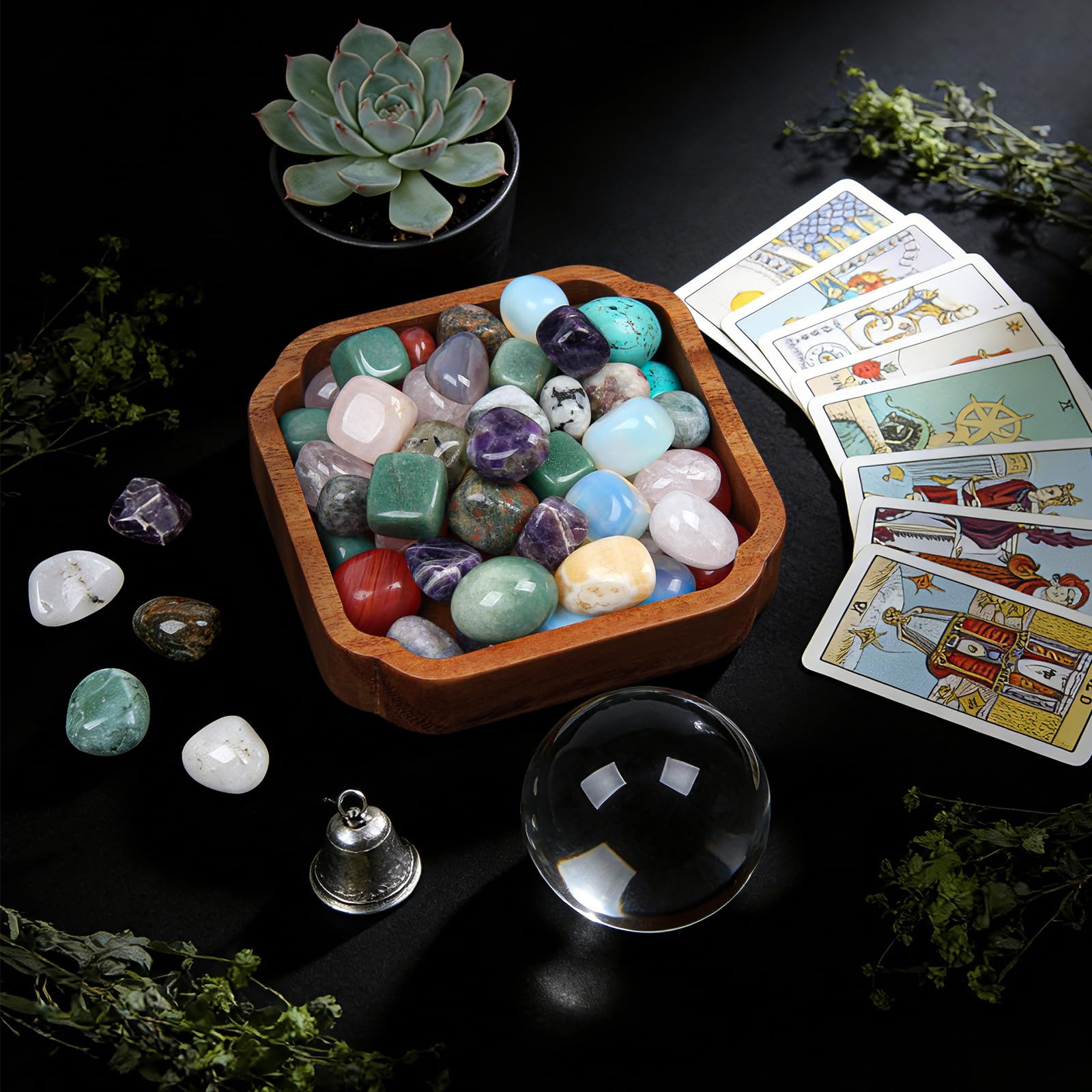 1600 g pietre burattate miste a colori caldi, 2–3 cm, cristalli naturali lucidati per decorazione, collezione, meditazione, Wicca e Reiki