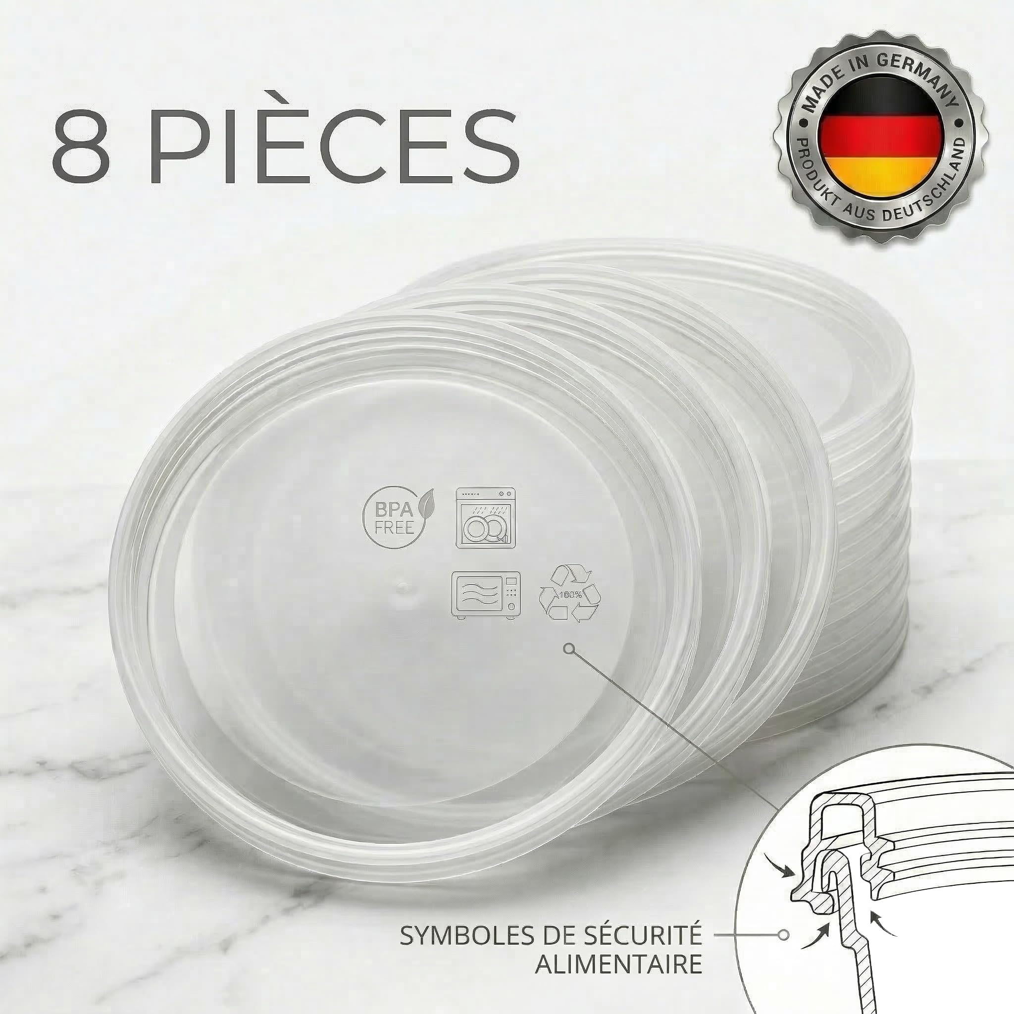 8 Couvercle Boîte de Conserve Pour Chien 800 Grs, Bouchon Canette pour Chat, Couvercles Plastiques Conserve, Capuchon Boite Conserve, Couvercle Reutilisable Rangement Conservation 8 PCS