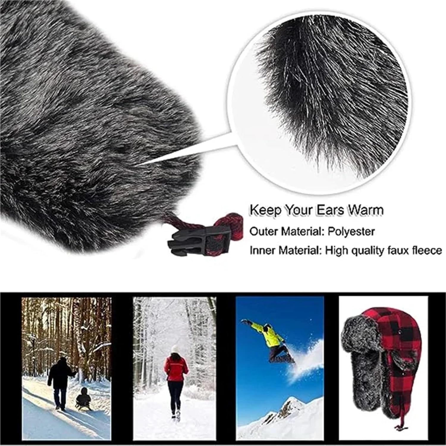 Trapper Hat Plaid Aviator Trapper Outdoor Keep Warm Trooper Ear Flaps Hats Cold Weather for Women Men