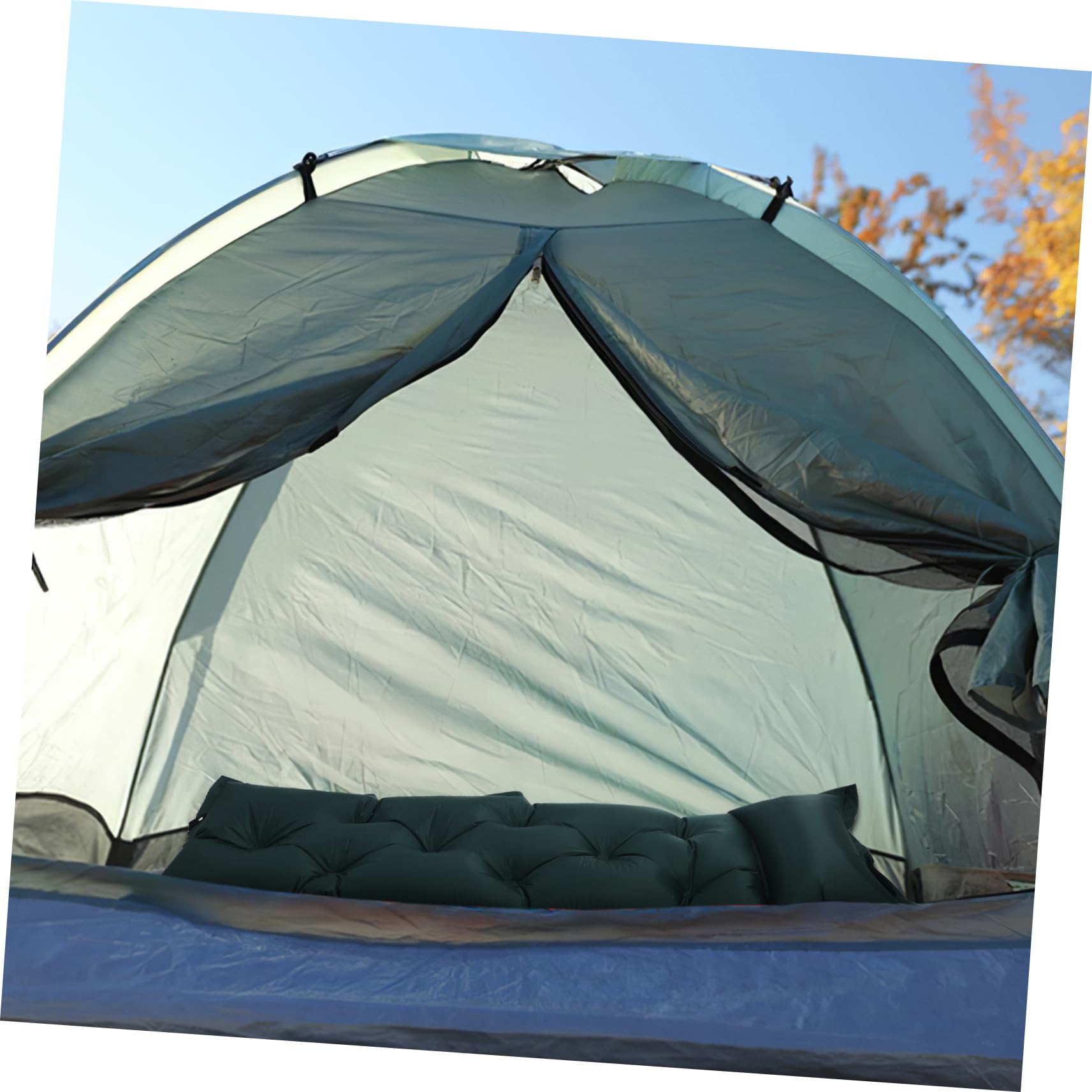 DECOMELODY Portable Inflatable Sleeping Mat Integrated Pillow Lightweight and Durable Camping Pad Effortless Setup for Hiking for