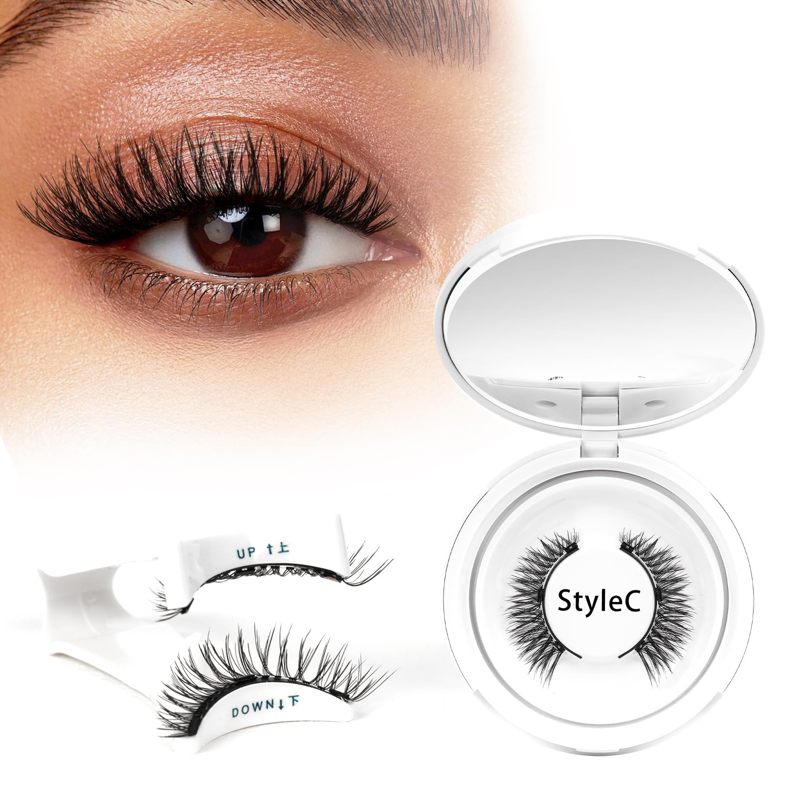 Higu clace Magnetic Eyelashes with Applicator Soft Magnetic Lashes Natural Look Wispy Cat Eye Eyelashes Easy to Wear