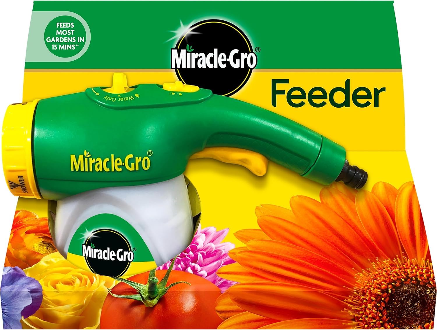Miracle Gro Feeder for Soluble Plant Food | Dual Action Hose End Spray Feeder | Feeds Gardens in 15 Minutes | For Lawns Flowers & Vegetables | Refillable Garden Hose Attachment | 1 Unit - 016733N