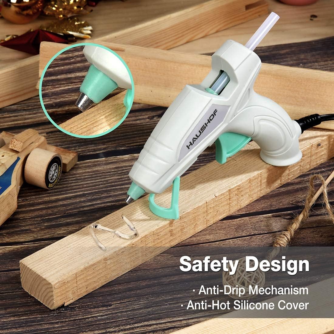 HAUSHOF Mini Hot Glue Gun Kit with Hot Glue Sticks (20-Piece), for Crafts & Quick Repairs & DIY Projects, 20W, 120V : Arts, Crafts & Sewing