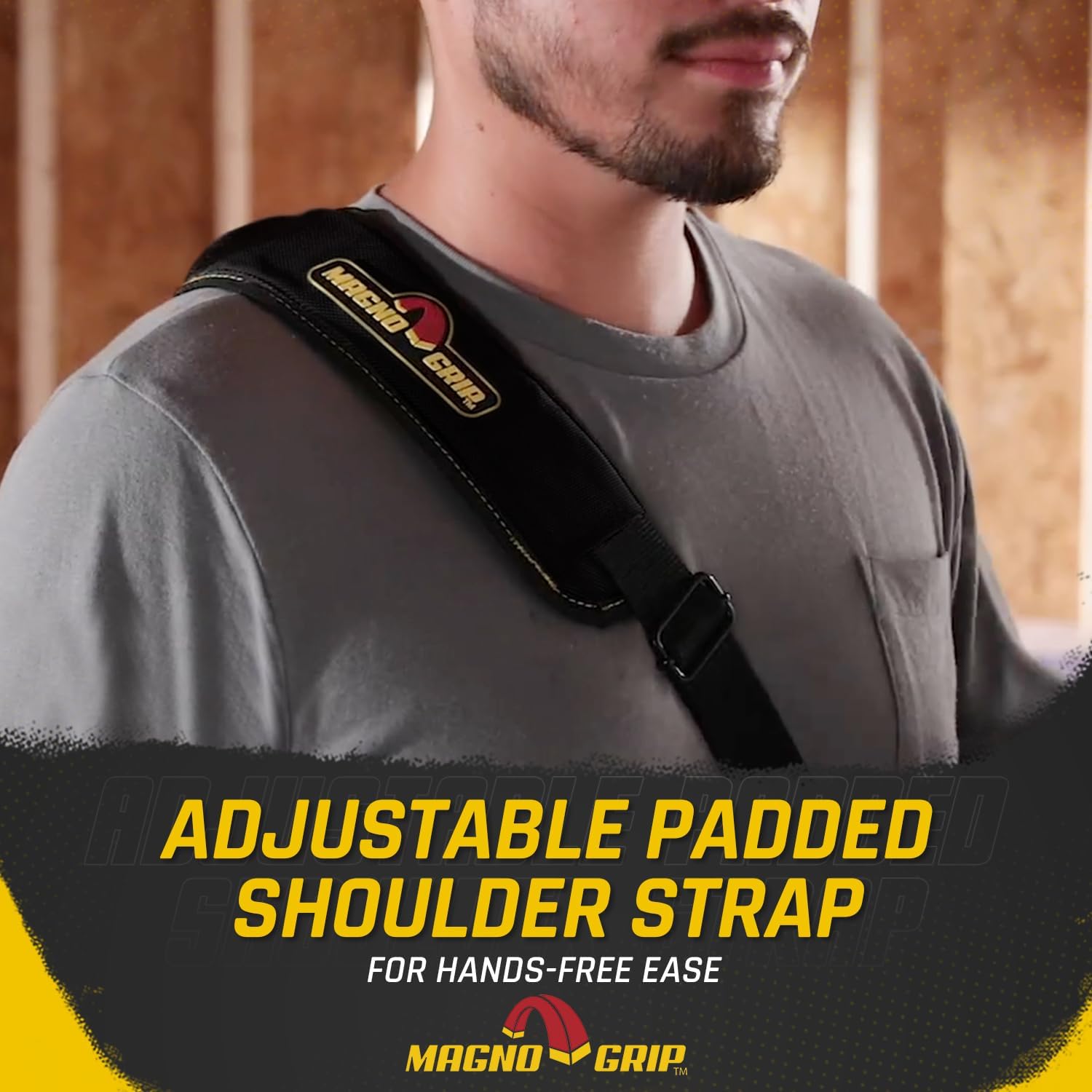 MagnoGrip 20-Pocket Electrician's Pouch with Shoulder Strap – Magnetic Storage for Tools & Fasteners, Heavy-Duty 1680D Ballistic Polyester, Rivet Reinforced, Durable & Water-Resistant - Black. - Image 4