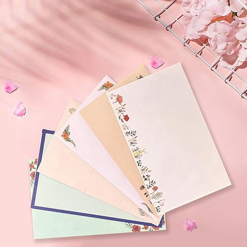 Miniatura 7 de El juego de 55 sobres de papel de papelería incluye 36 papeles de papelería de escritura rayados y 18 sobres con 48 calcomanías coloridas de puntos