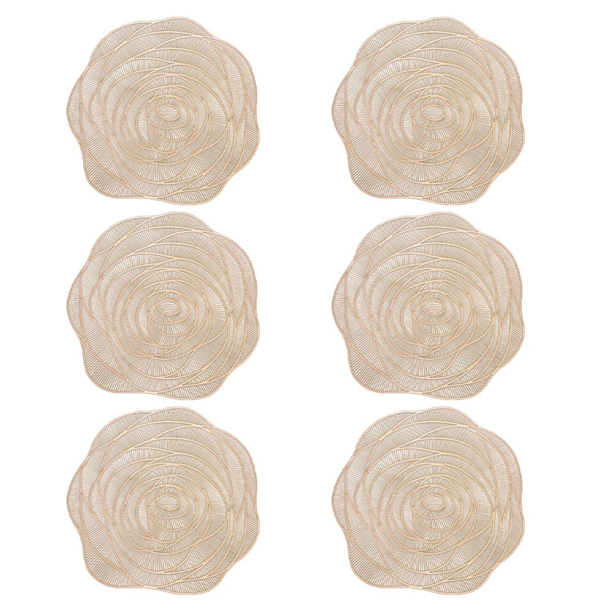 Set de table PVC doré ajouré rose 38 cm pour maison