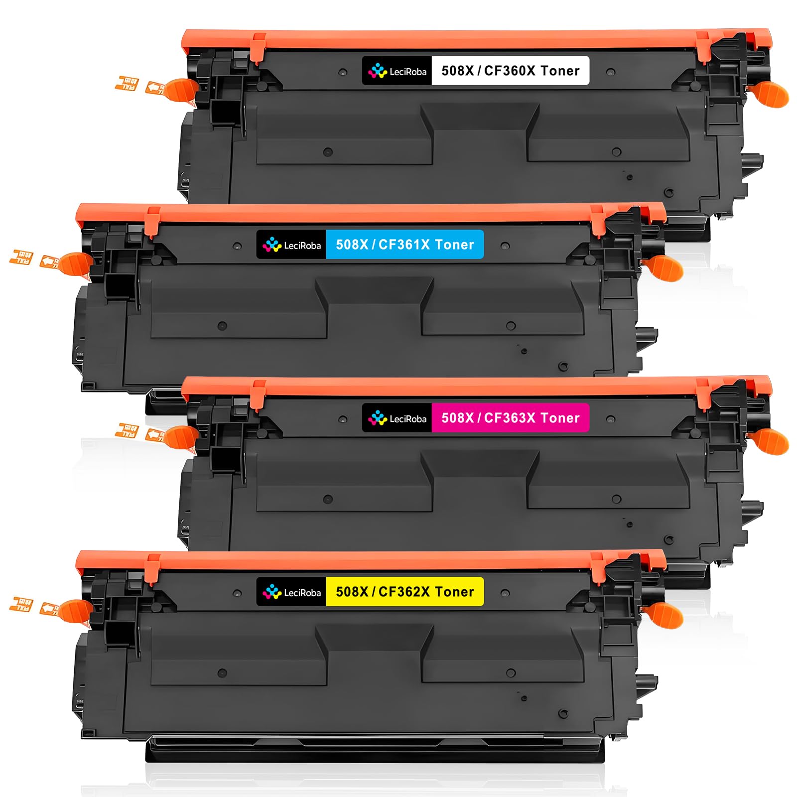 LeciRoba 508X per HP 508X CF360X CF361X CF363X CF362X 508A CF360A CF361A CF363A CF362A Toner per stampanti HP LaserJet Enterprise M552dn M553n M553x LaserJet Enterprise MFP M577 Confezione da 4 pezzi