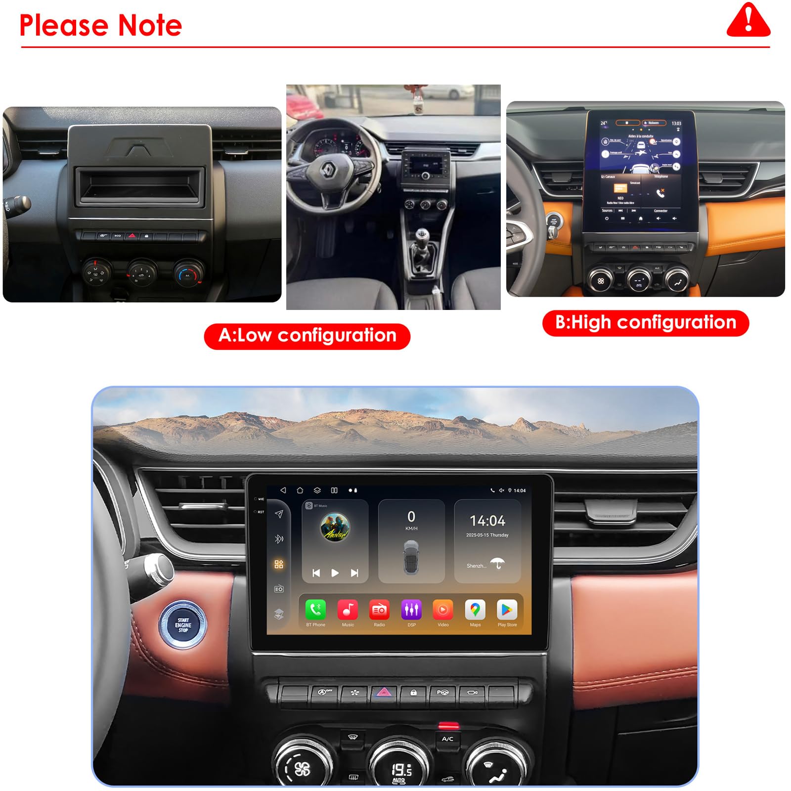 Dla Renault Clio 5 Captur 2019 2020 2021 Radio Carplay Android Auto