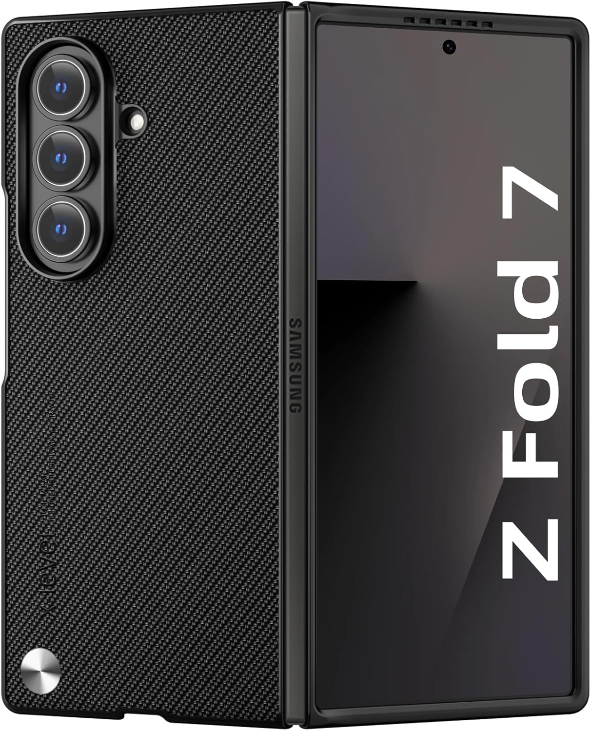 X-level for Samsung Galaxy Z Fold 7 Case,Slim Fit Carbon Fiber Matte Cover, Non-Slip Touch Feeling, Anti-Scratch Shockproof Protective Phone Case for Samsung Z Fold 7 2025, Black