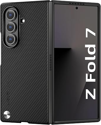 جراب X-level لهاتف Samsung Galaxy Z Fold 7 نحيف للغاية،مصنوع من مادة كيفلر،حماية عسكرية، جراب هاتف بسيط مقاوم للصدمات ومضاد للانزلاق لهاتف Samsung Z Fold 7، أسود