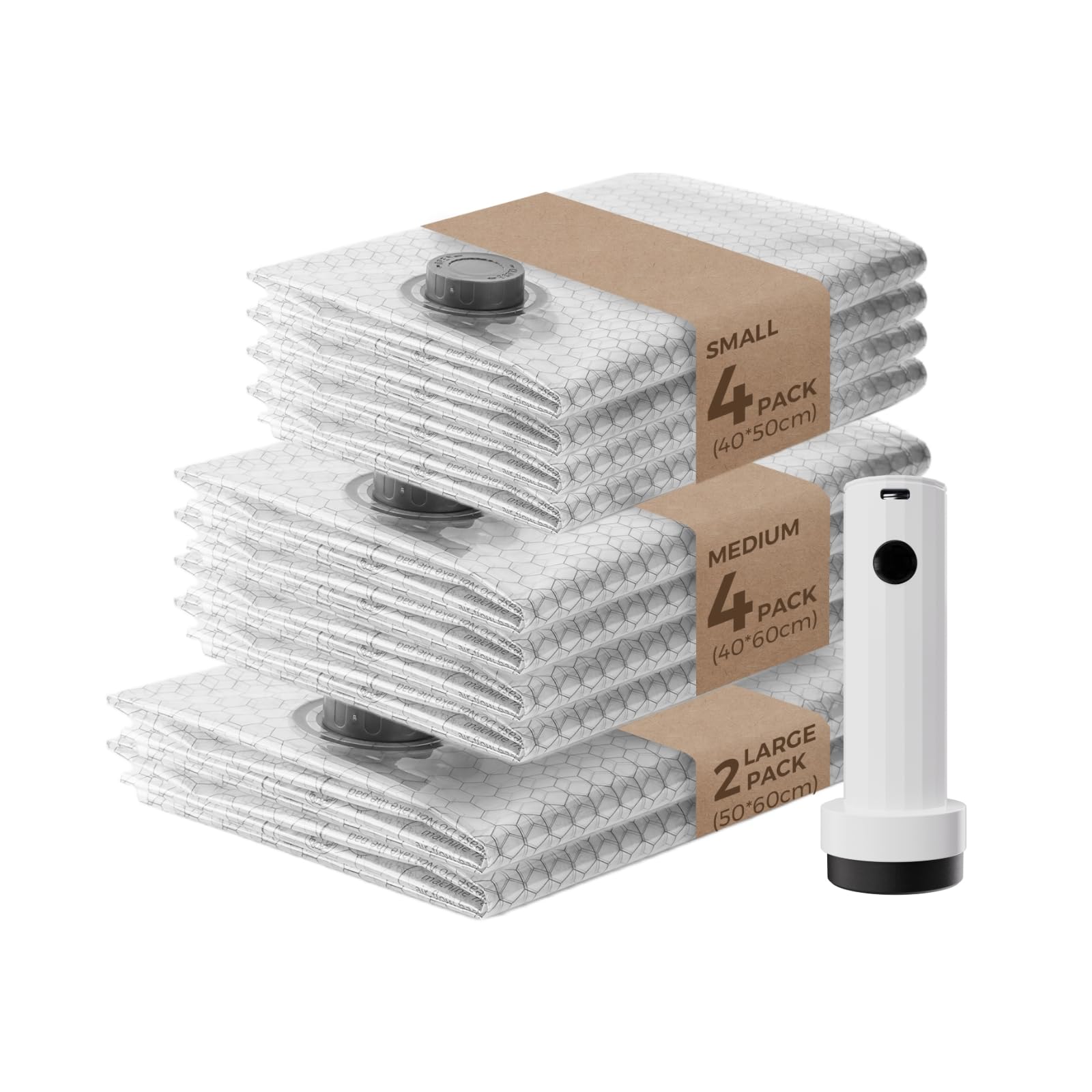 Vacuum Bags for Clothing with Rechargeable Air Pump 10 Pack Vacuum Seal Bags for Travel Space Saver Bags