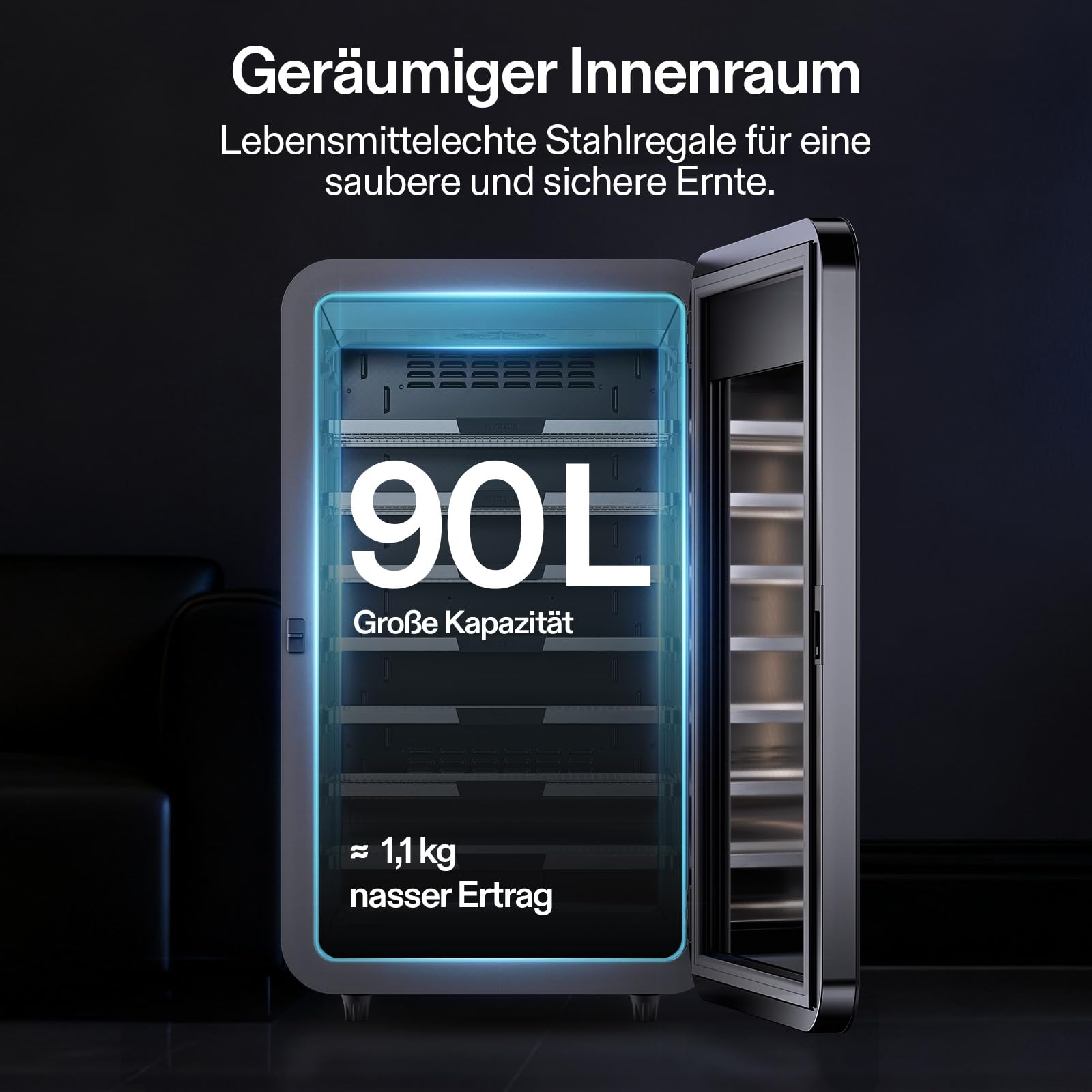 VIVOSUN Smart Post-Harvest Box, Automatischer Trockenschrank mit Temperatur- & Feuchtigkeitskontrolle, Lagerbox mit APP-Steuerung, Individuelle Programme