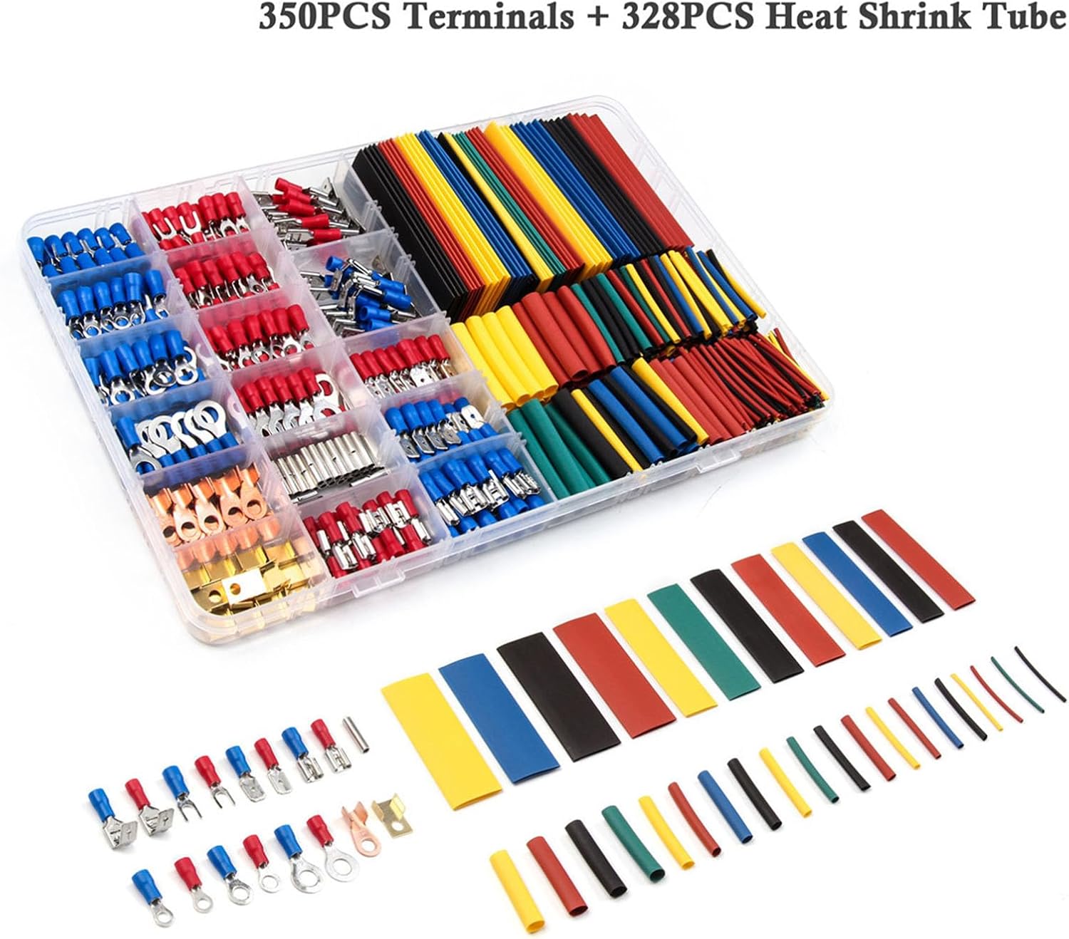Multipurpose Electrical Terminals Assortment with Crimps Pliers & Heat Shrink Electrical Connector for Circuit Repairs