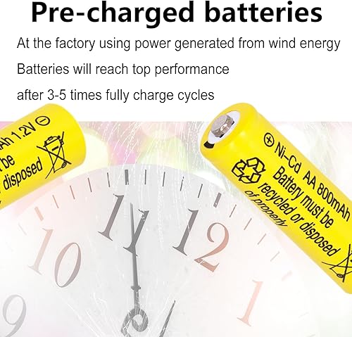 Miniatura 3 de 12 paquetes AA 800mAh NiCd Baterías 1.2V Batería Recargable para Jardín Paisajismo Luces Solares