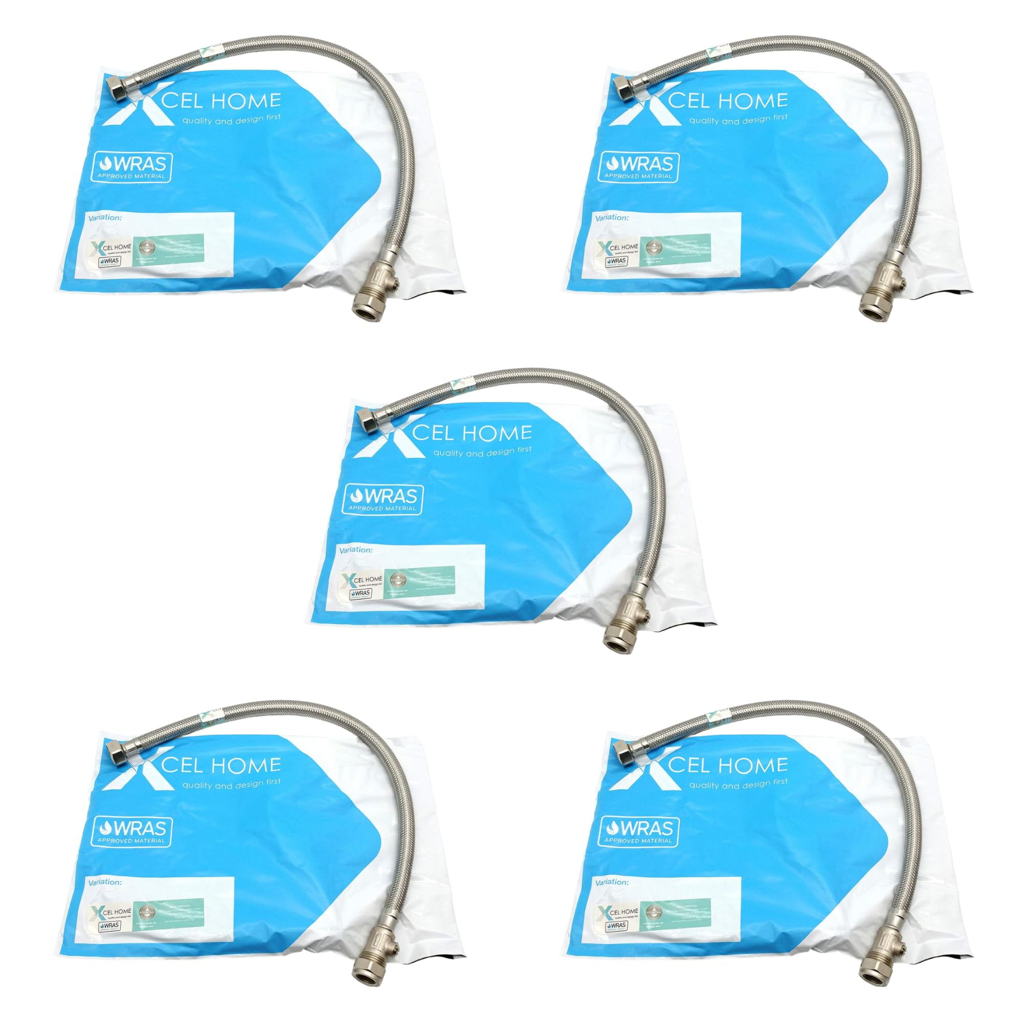 Xcel Home 5X 15mm x 1/2" (500mm) Flexible Pipe Connector | WRAS Approved
