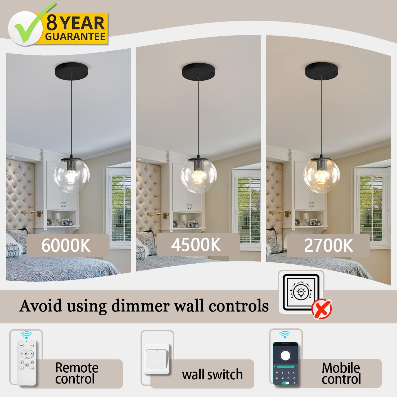ykolupty Globe Pendant Light Black Pendant Light Fixtures with Clear Glass 1-Light Hanging Lights for Kitchen Dining Room Bathroom Bedroom Hallway