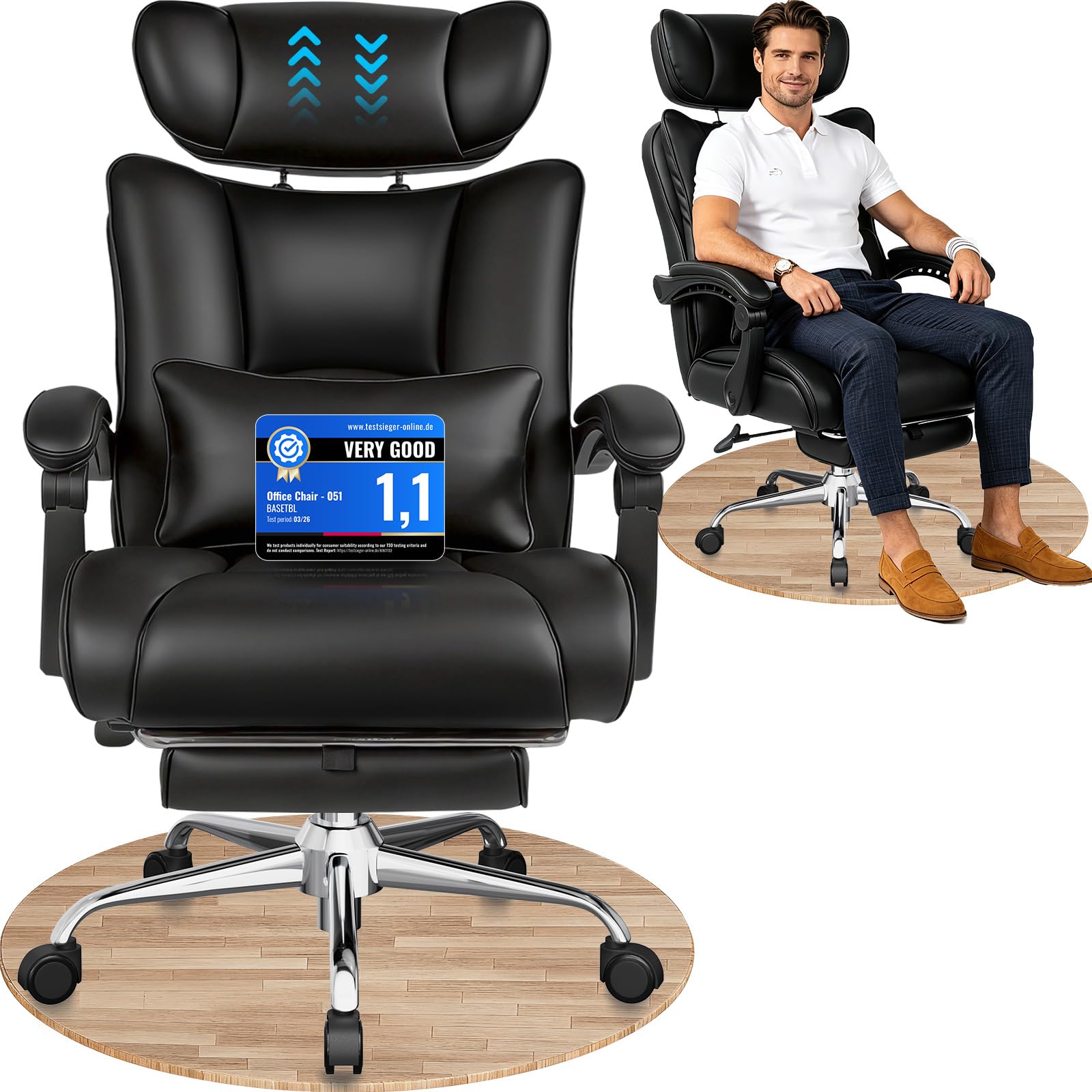 BASETBL Heavy Duty Executive Office Gaming Chair for Big and Tall Users