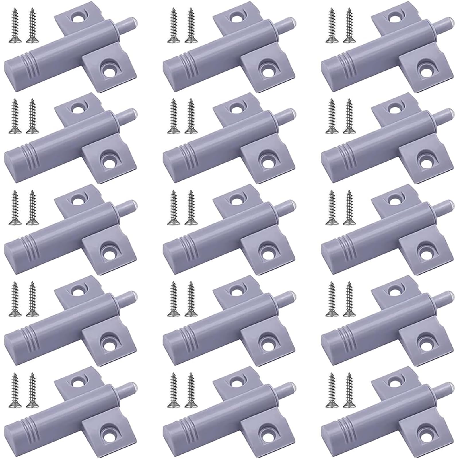 Jicyor Gray Damper Buffers, 30Pcs Quiet Closer Damper Buffers Cupboard Door Stop Anti Collision Set +60Pcs 14 * 4Mm Screw For Cabinet Closet Dresser Wardrobe