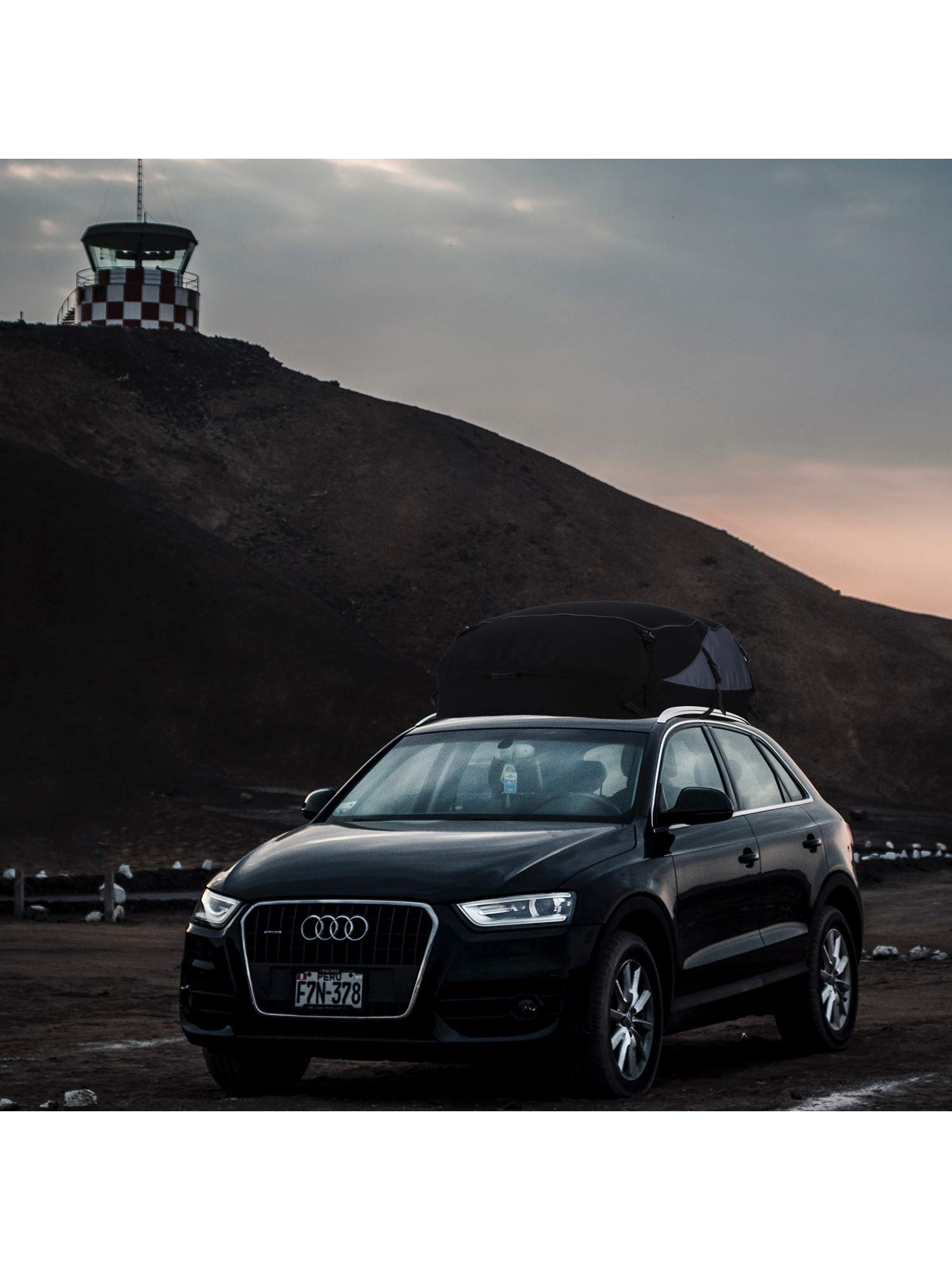 Sailnovo Car Roof Cargo Carrier 20 Cubic Waterproof Rooftop Cargo Carrier for Top of Vehicle with/Without Roof Racks, Soft-Shell Roof Bag with 6+ 8 Reinforced Straps and Storage Bag