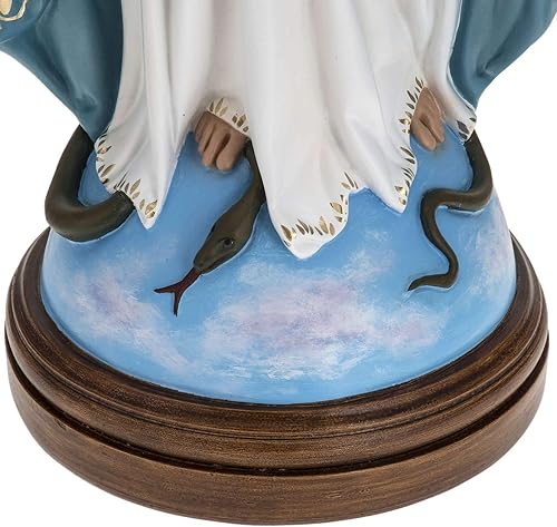 Miniatura 3 de Estatua de la Virgen María Inmaculada en fibra de vidrio, ojos de cristal, 23.6 in para exteriores