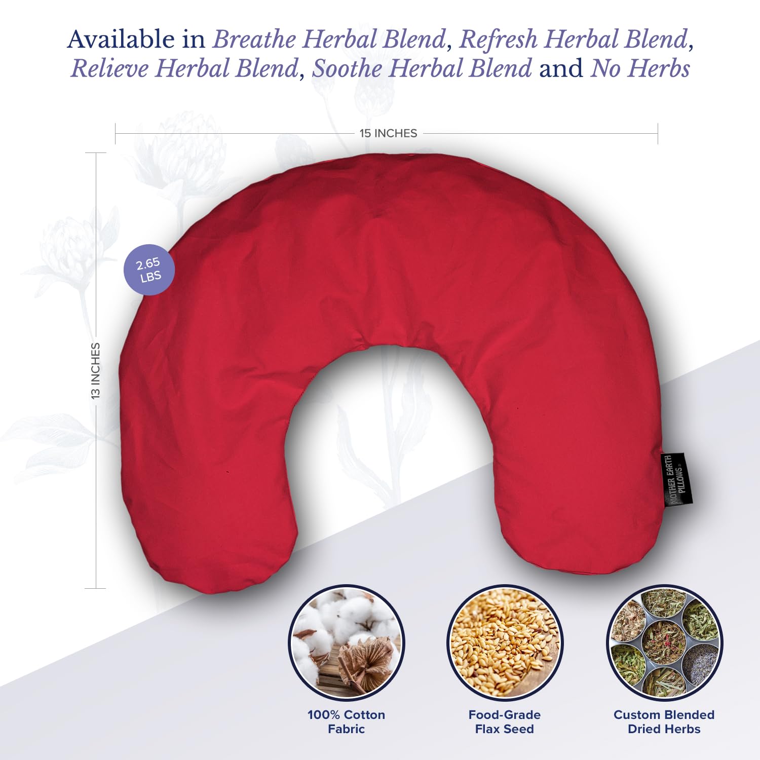 Mother Earth Pillows Small Triggerpoint Pillow for Neck and Shoulders (Red - No Herbs Added)