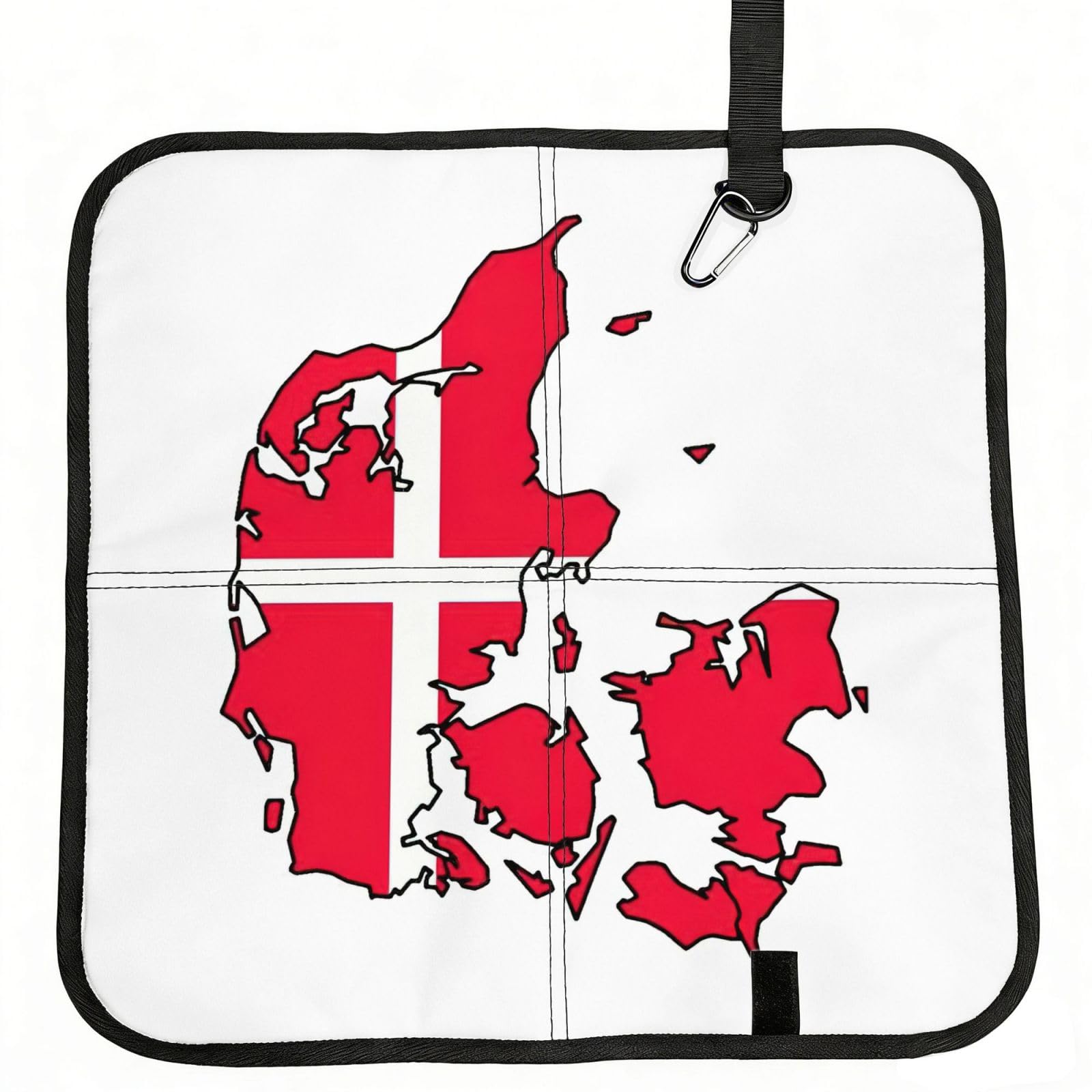 bghdfa Danish Flag Map Print Outdoor Sitting Mat Waterproof Oxford Cloth Seat Cushion Folding Foam Camping Seat For Picnic