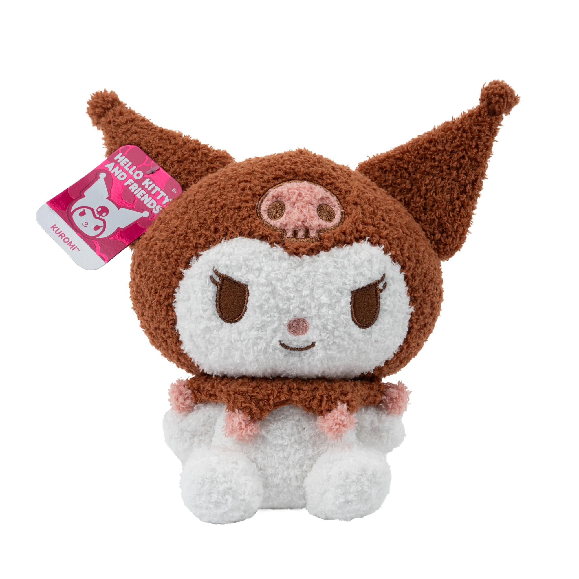 Hello Kitty and Friends 8" Kuromi Velveteen Plush - Officially Licensed Sanrio - Cute Soft Doll Stuffed Animal Toy Figure for Kids, Boys, Girls - 2+