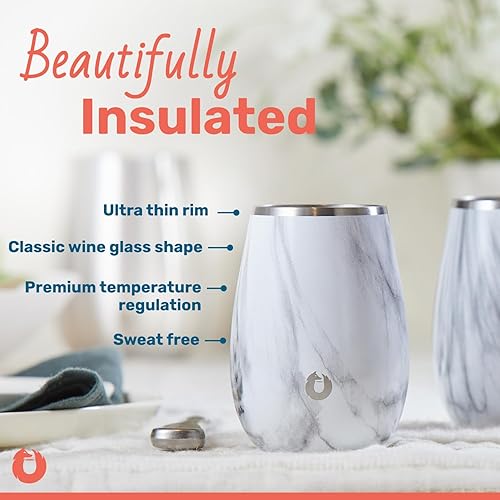 Miniatura 2 de Snowfox Juego de jarras y copas de vino, jarra de acero inoxidable aislada y juego de 2 copas de vino a juego, acero inoxidable