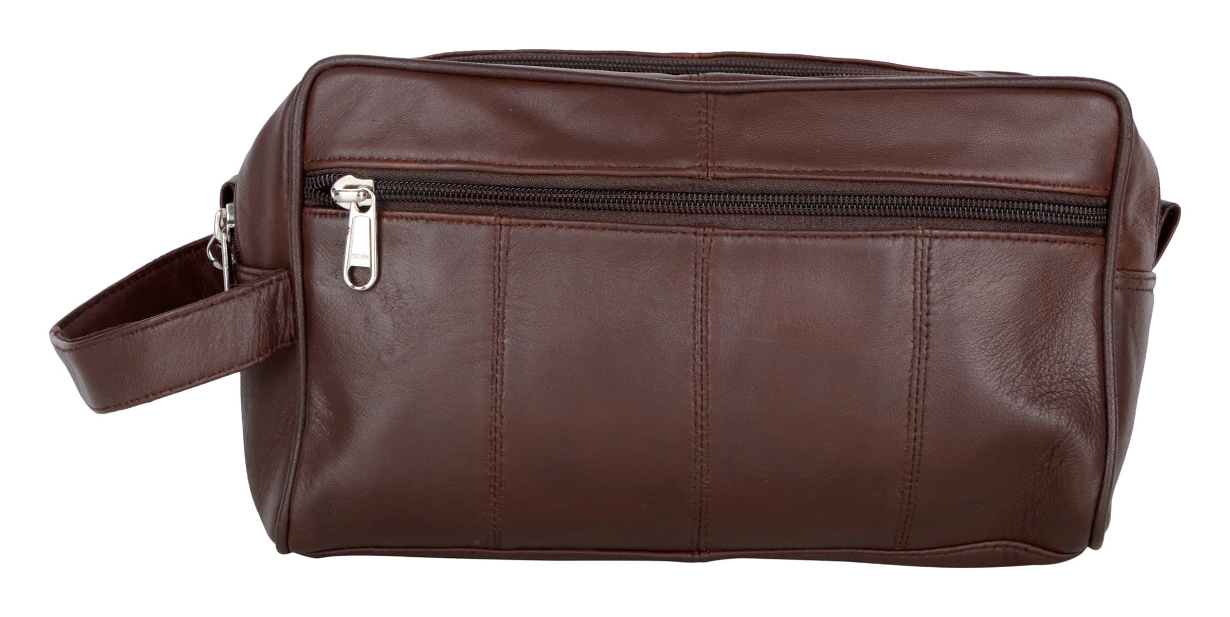 Genuine Leather Shaving Bag Leather Dopp Kit |Toiletry Bag| Cosmetic Bag | Hygiene & Grooming Kit Organizer. (Brown)