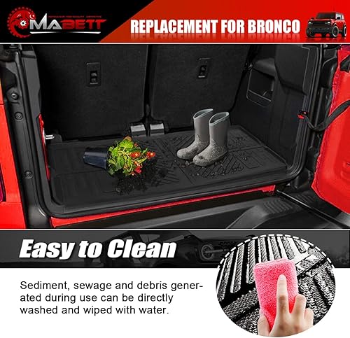 Miniatura 5 de Mabett Tapete de maletero de carga para Ford Bronco Accesorios 2021 2022 2023 2024 de 2 puertas, material TPE para todo tipo de clima para evitar el