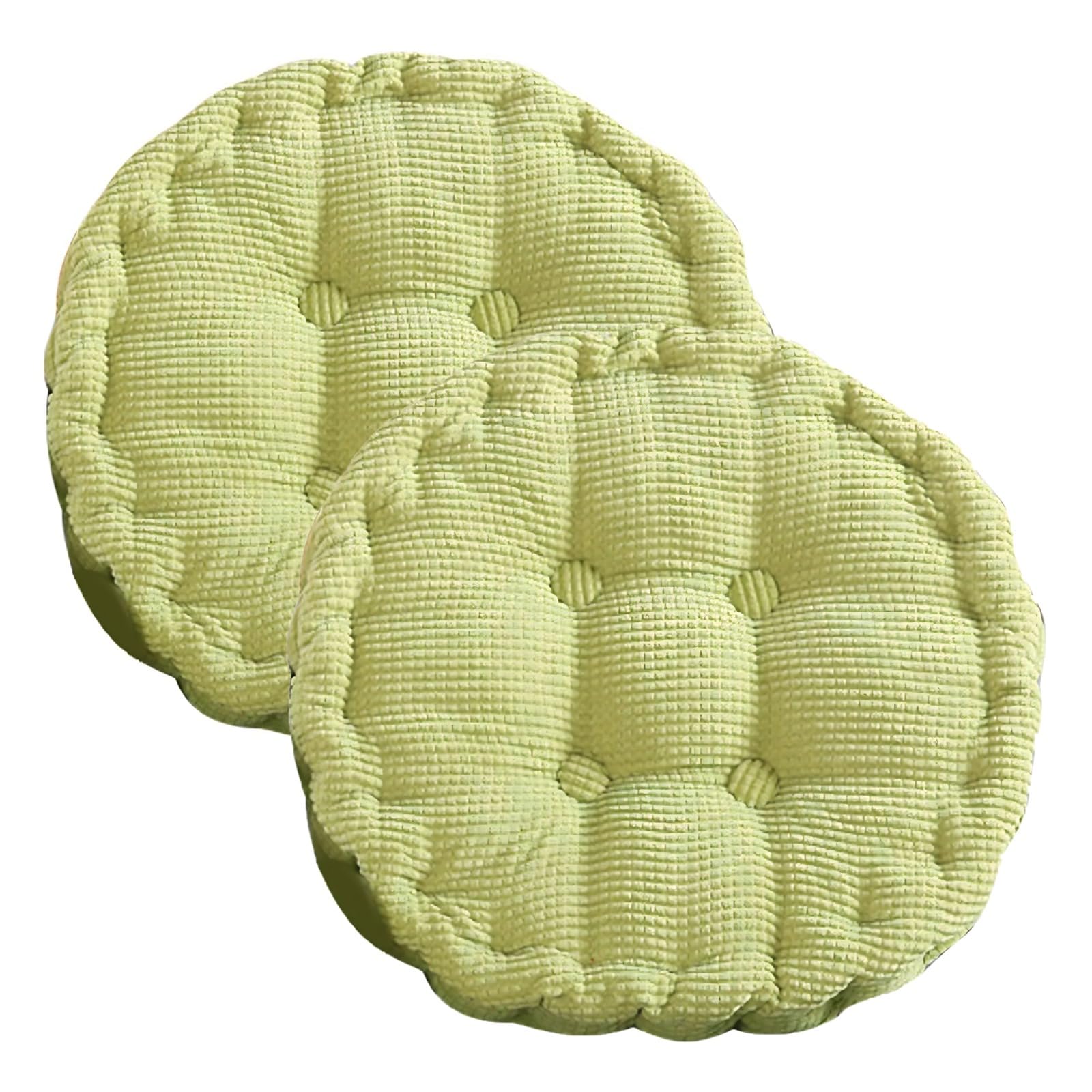 NMGBRDM 2 PCS Round Chair Cushions, 8cm Thicken Meditation Floor Pillow For Kitchen, Home, Office, Garden, Dining Chairs Stools(Size:40cm (2 pc),Color:Green)