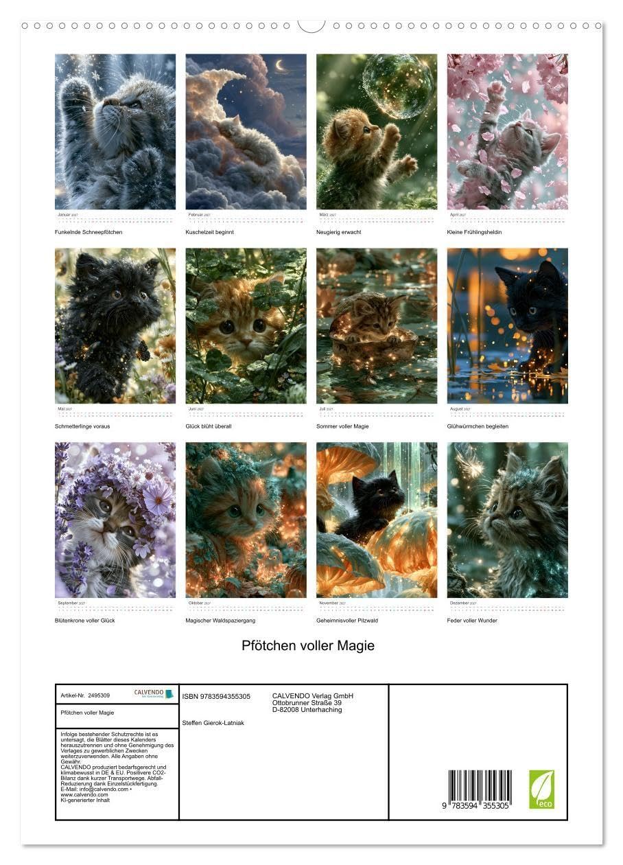 Pfötchen voller Magie (hochwertiger Premium Wandkalender 2027 DIN A2 hoch), Kunstdruck in Hochglanz: Ein liebevoll gestalteter Kalender voller Magie, ... Wohlfühlmomenten. (CALVENDO Tiere)