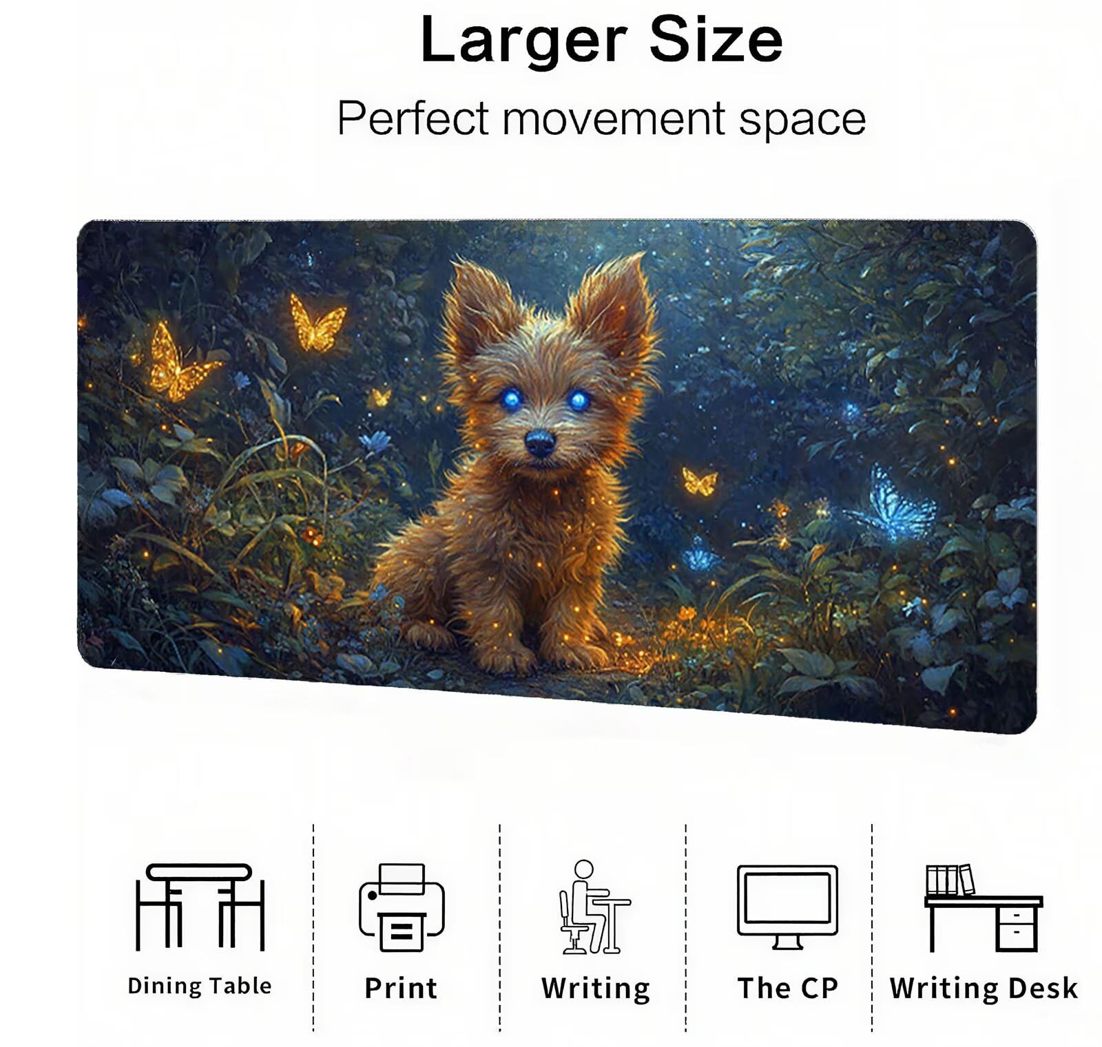 Podkładka pod mysz XXL 1400 x 600 mm podkładka pod mysz dla graczy motyl duża podkładka pod mysz biurową akcesoria dla psów z antypoślizgową podstawą wodoodporna podkładka pod mysz podkład, do nauki